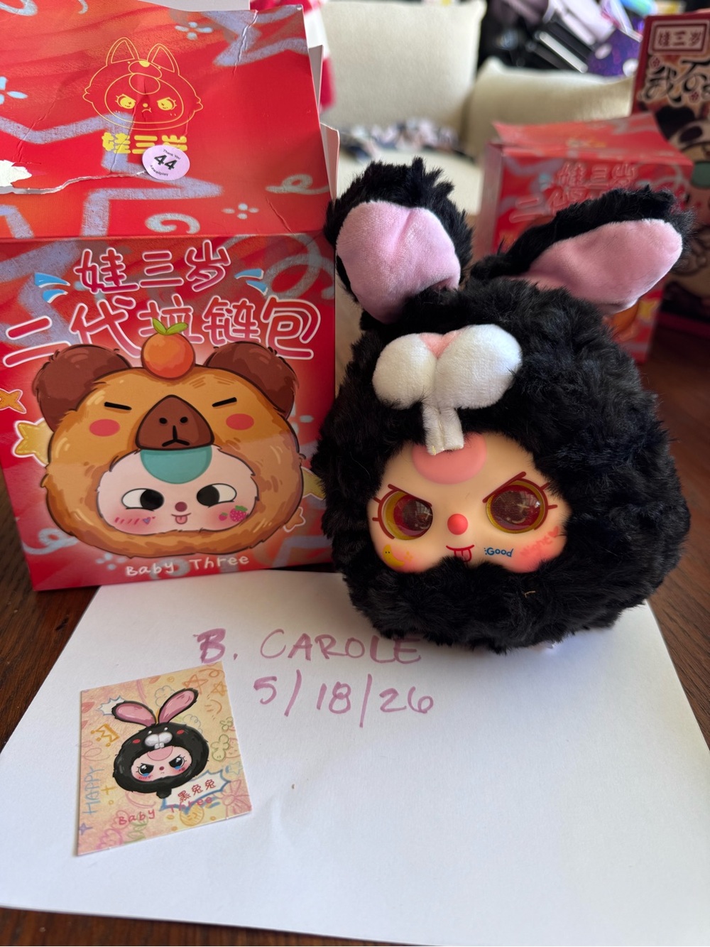BB3 V1 black bunny zipper pouch